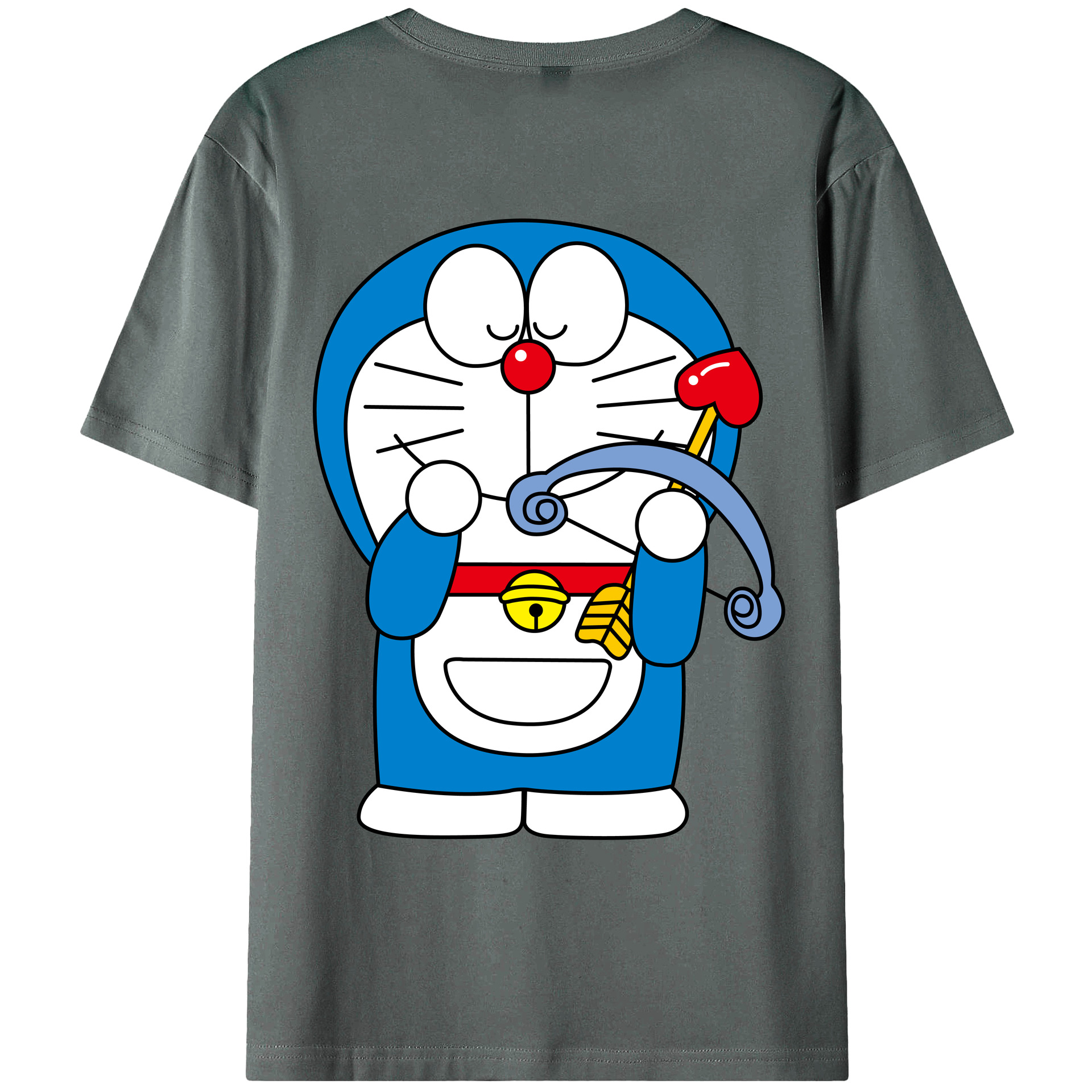 （画像用） ドラえもん Doraemon 綿100％ メンズ半袖Tシャツ（バックプリント） 通気性